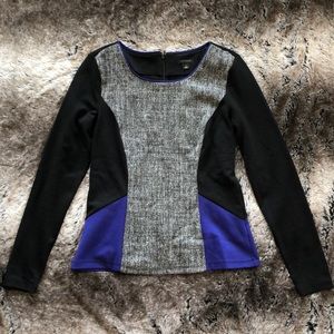 Ann Taylor Geometric Long Sleeve Shirt - Sz S